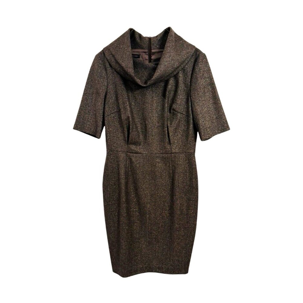 ESCADA Dress Brown with Gold Lurex Size 36